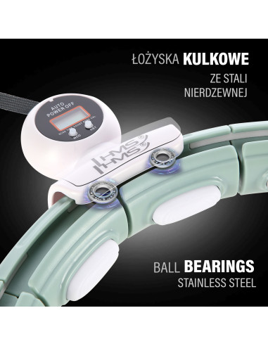 HHM15 HULA-HOOP-REIFEN GREEN MIT MAGNETEN UND ZÄHLER HMS + SLIMMING-GURT BR163 RED