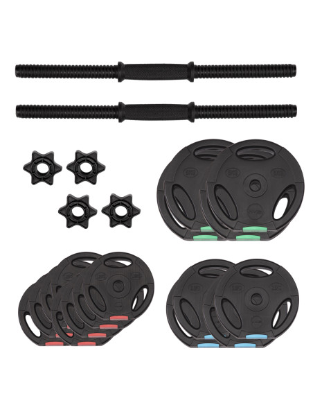 (2 TEILE) KURZHANTEL 40 KG HMS