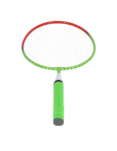 STAHL / SET MIT 2 BADMINTONSCHLÄGERN + FEDERBÄLLE + BÄLLE JUNIOR NILS