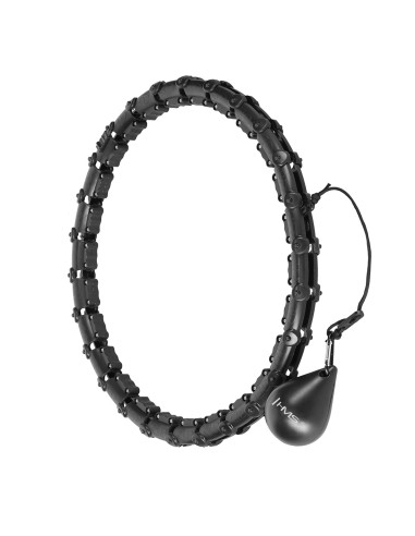 PLUS SIZE HULA-HOOP-REIFEN BLACK MIT MASSAGEPUNKTEN UND SCHWERKRAFTBALL HMS