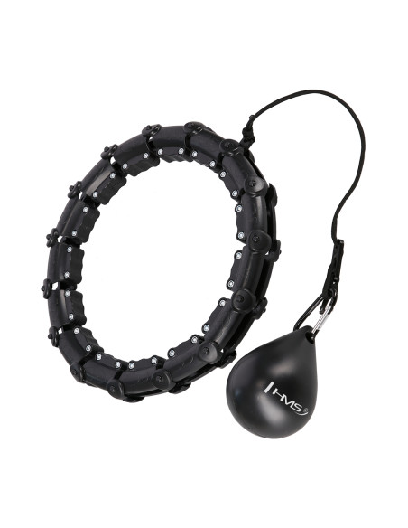 PLUS SIZE HULA-HOOP-REIFEN BLACK MIT MASSAGEPUNKTEN UND SCHWERKRAFTBALL HMS