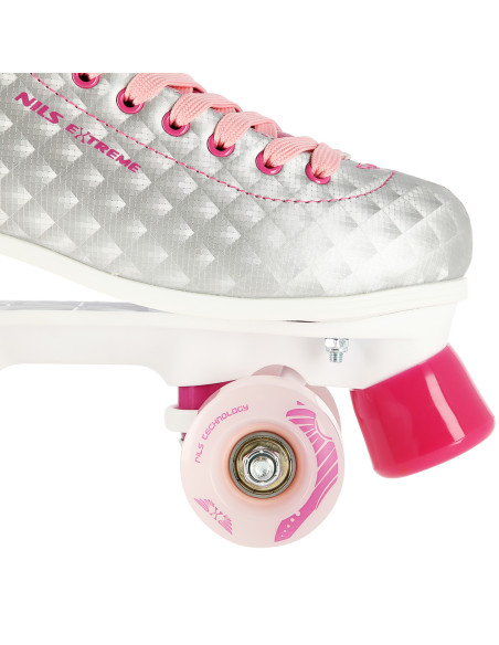 SILBERN-ROSA GRÖßE 36 ROLLSCHUHE NILS EXTREME