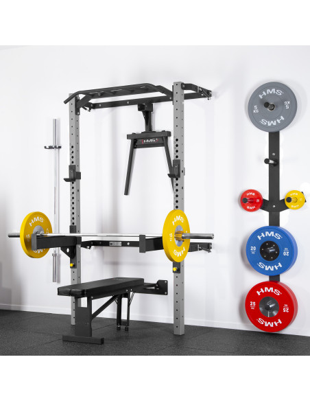 WALL RACK FÜR HEIMTRAINING SET SILVER HMS
