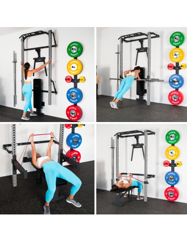 WALL RACK FÜR HEIMTRAINING SET SILVER HMS