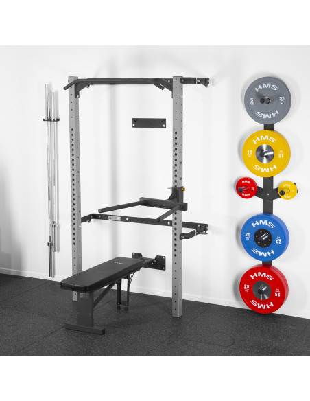 WALL RACK FÜR HEIMTRAINING SET SILVER HMS