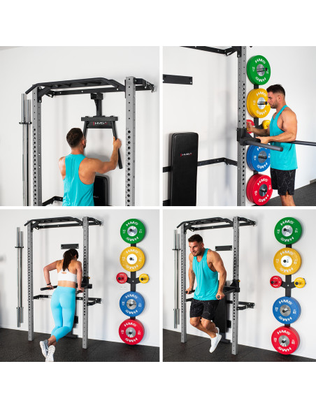 WALL RACK FÜR HEIMTRAINING SET SILVER HMS