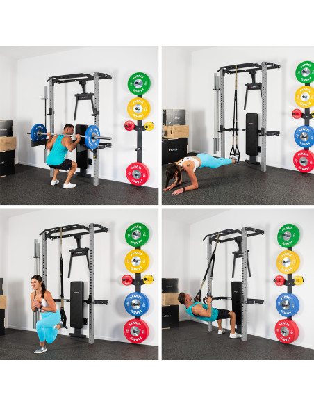 WALL RACK FÜR HEIMTRAINING SET SILVER HMS