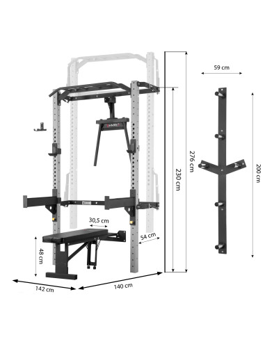 WALL RACK FÜR HEIMTRAINING SET SILVER HMS