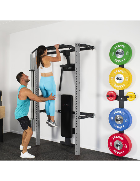 WALL RACK FÜR HEIMTRAINING SET SILVER HMS