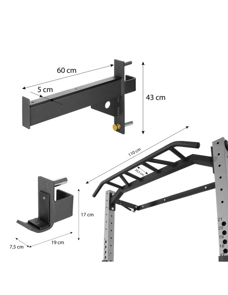 WALL RACK FÜR HEIMTRAINING SILVER HMS