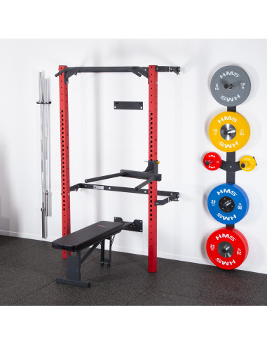 WALL RACK FÜR HEIMTRAINING SET RED HMS