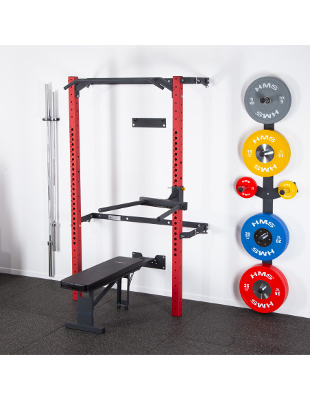 WALL RACK FÜR HEIMTRAINING SET RED HMS