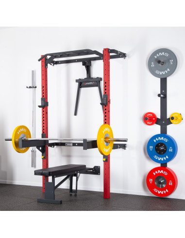 WALL RACK FÜR HEIMTRAINING SET RED HMS