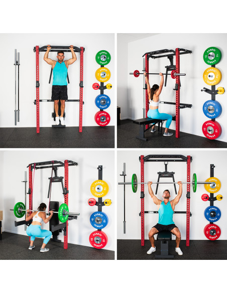 WALL RACK FÜR HEIMTRAINING SET RED HMS