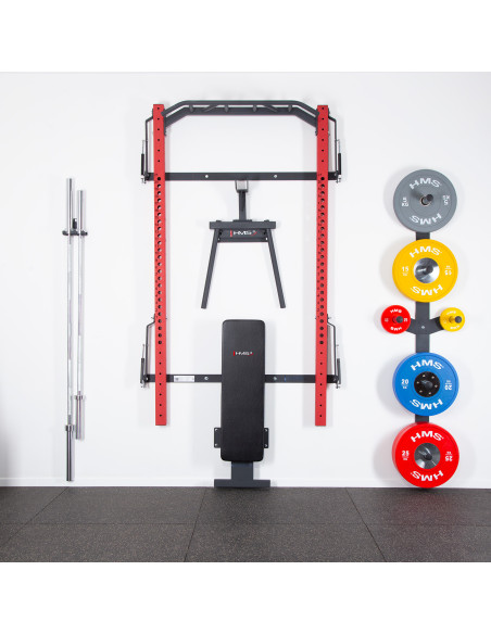 WALL RACK FÜR HEIMTRAINING SET RED HMS