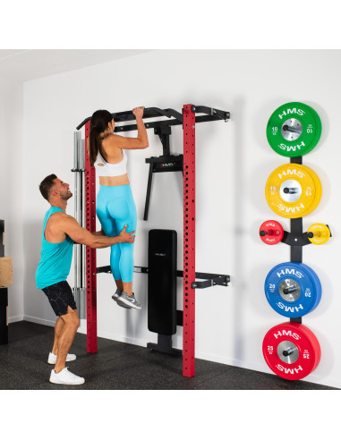 WALL RACK FÜR HEIMTRAINING SET RED HMS