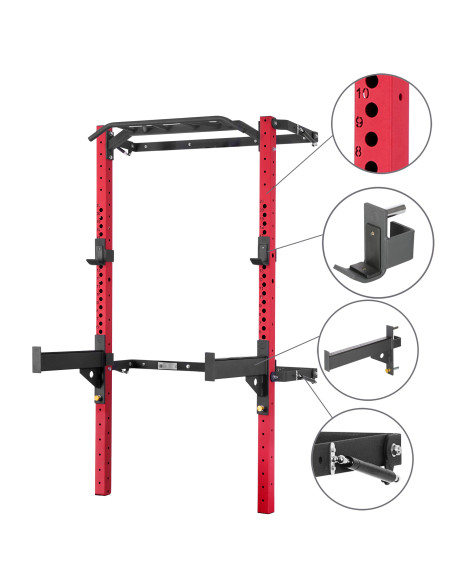 WALL RACK FÜR HEIMTRAINING SET RED HMS
