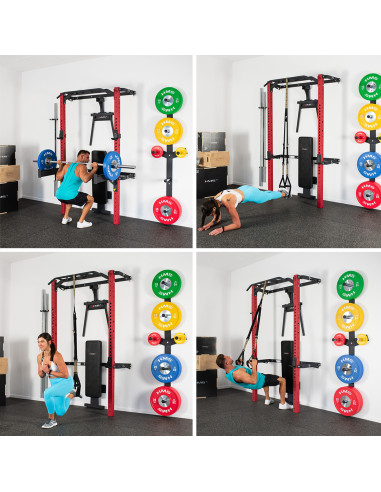 WALL RACK FÜR HEIMTRAINING SET RED HMS