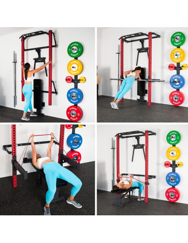 WALL RACK FÜR HEIMTRAINING SET RED HMS