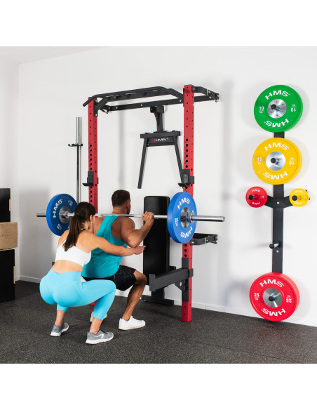 WALL RACK FÜR HEIMTRAINING SET RED HMS