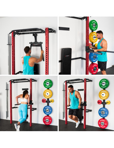 WALL RACK FÜR HEIMTRAINING SET RED HMS