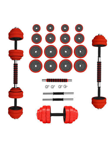 SET KURZHANTELN MIT GUMMIBESCHICHTUNG 30KG HMS