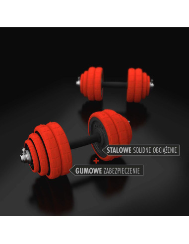 SET KURZHANTELN MIT GUMMIBESCHICHTUNG 30KG HMS