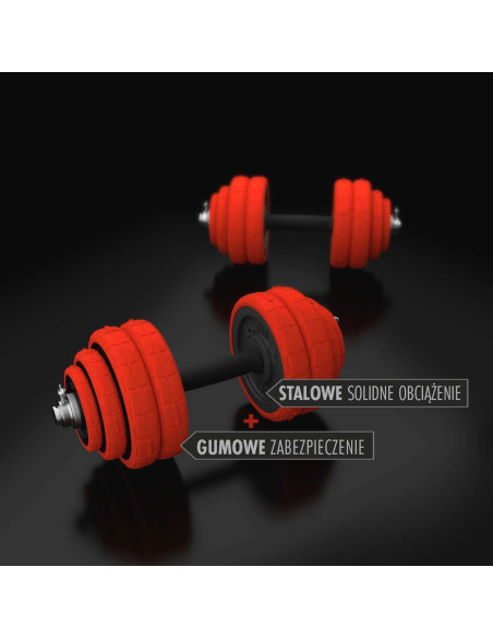 SET KURZHANTELN MIT GUMMIBESCHICHTUNG 30KG HMS