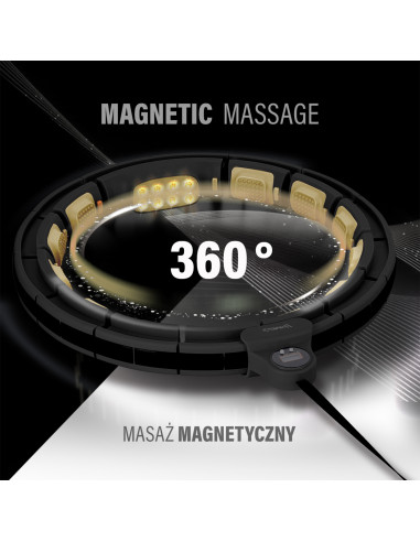 NEW HULA HOOP SCHWARZ/GOLD MIT MAGNETEN, GEWICHT UND ZÄHLER HMS