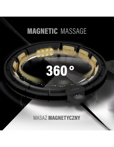 NEW HULA HOOP SCHWARZ/GOLD MIT MAGNETEN, GEWICHT UND ZÄHLER HMS