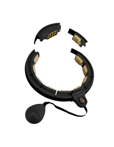 NEW HULA HOOP SCHWARZ/GOLD MIT MAGNETEN, GEWICHT UND ZÄHLER HMS