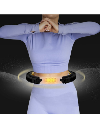 NEW HULA HOOP SCHWARZ/GOLD MIT MAGNETEN, GEWICHT UND ZÄHLER HMS