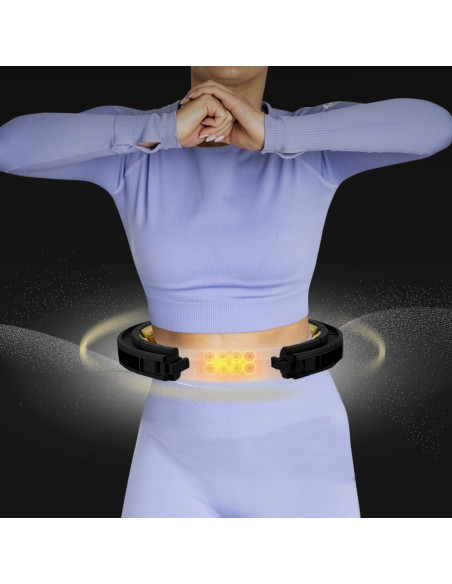 NEW HULA HOOP SCHWARZ/GOLD MIT MAGNETEN, GEWICHT UND ZÄHLER HMS