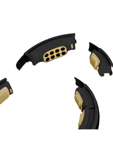 NEW HULA HOOP SCHWARZ/GOLD MIT MAGNETEN, GEWICHT UND ZÄHLER HMS