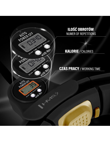 NEW HULA HOOP SCHWARZ/GOLD MIT MAGNETEN, GEWICHT UND ZÄHLER HMS