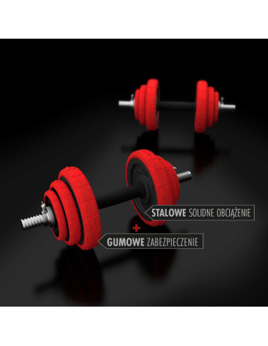 SET KURZHANTELN MIT GUMMIBESCHICHTUNG 20KG HMS