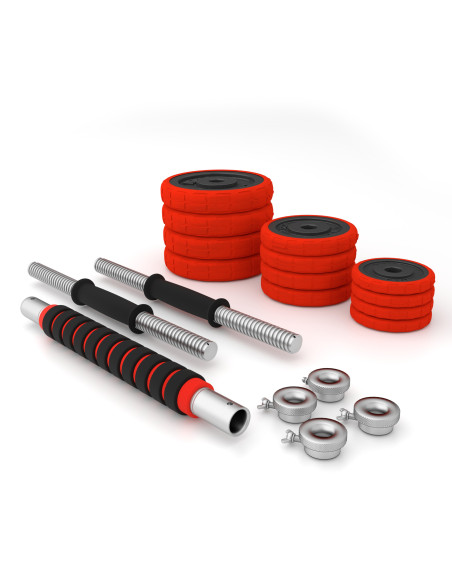 SET KURZHANTELN MIT GUMMIBESCHICHTUNG 20KG HMS