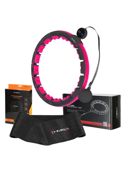 HOOP MAGNETISCH BLACK/PINK HHM16 MIT ZÄHLER HMS + SCHLANKGÜRTEL BR163 SCHWARZ