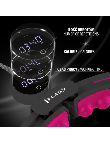 HOOP MAGNETISCH BLACK/PINK HHM16 MIT ZÄHLER HMS + SCHLANKGÜRTEL BR163 SCHWARZ