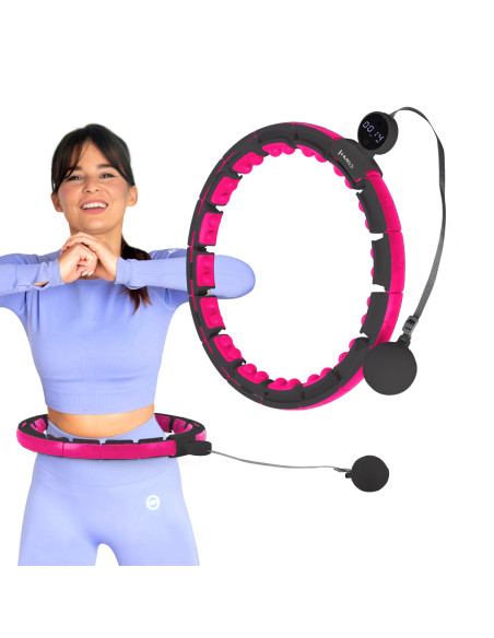 HOOP MAGNETISCH BLACK/PINK HHM16 MIT ZÄHLER HMS + SCHLANKGÜRTEL BR163 SCHWARZ