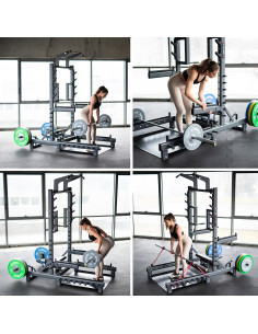 MULTIFUNKTIONS-POWER-RACK MIT PLATFORM FÜR HIP THRUST UND GEWICHTHEBEN COMMERCIAL HMS