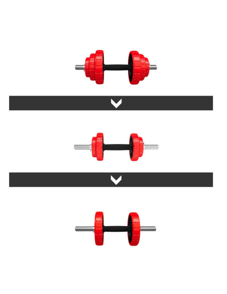 SET KURZHANTELN MIT GUMMIBESCHICHTUNG 20KG HMS
