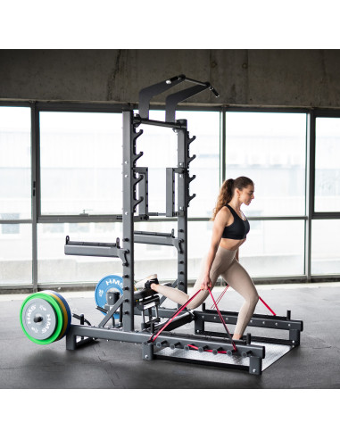 MULTIFUNKTIONS-POWER-RACK MIT PLATFORM FÜR HIP THRUST UND GEWICHTHEBEN COMMERCIAL HMS