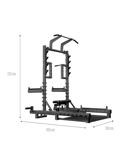 MULTIFUNKTIONS-POWER-RACK MIT PLATFORM FÜR HIP THRUST UND GEWICHTHEBEN COMMERCIAL HMS
