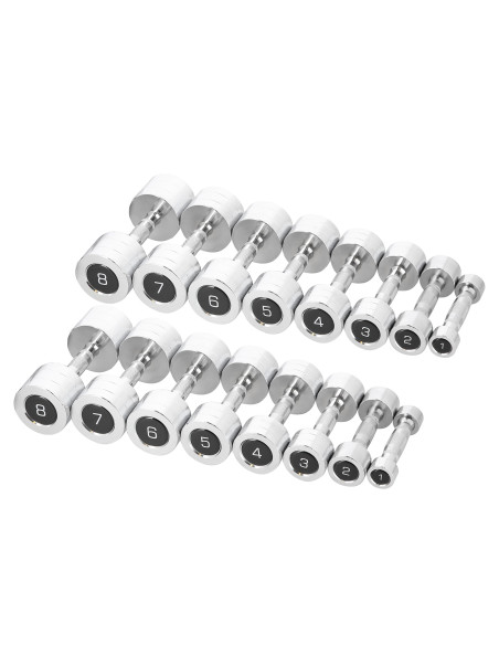 HANTELN CHD 2 X 1–8 KG (72 KG) + STÄNDER STR36 HMS