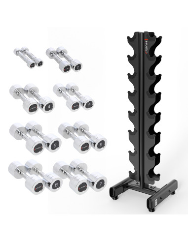 HANTELN CHD 2 X 1–8 KG (72 KG) + STÄNDER STR36 HMS