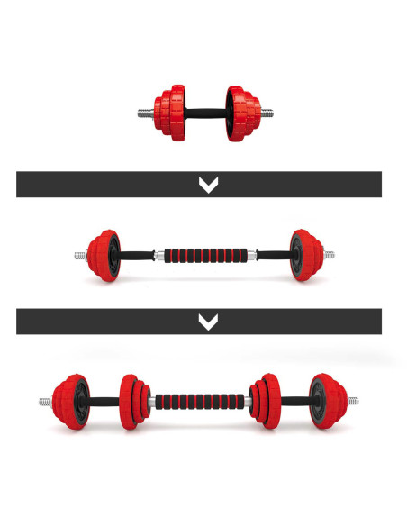 SET KURZHANTELN MIT GUMMIBESCHICHTUNG 20KG HMS