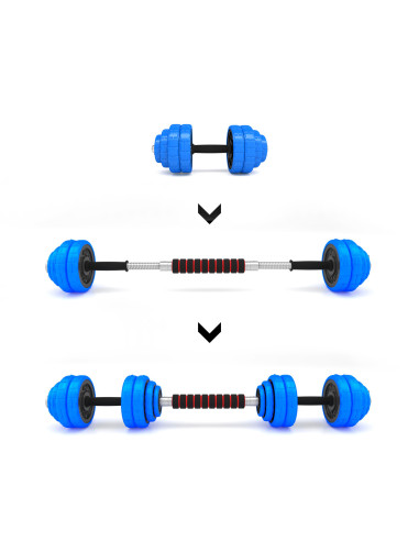 BAR KURZHANTELN-LANGHANTEL MIT GUMMIBEDECKUNG 30KG HMS