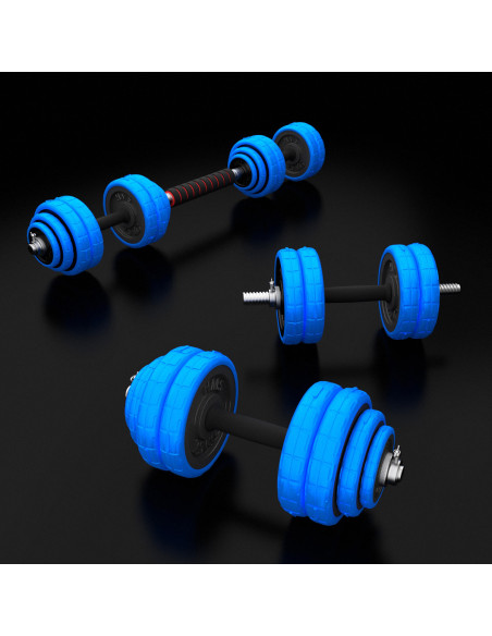 BAR KURZHANTELN-LANGHANTEL MIT GUMMIBEDECKUNG 30KG HMS