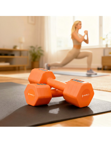 VERSTELLBARE HANTELN ORANGE 2 x 2.5 KG HMS